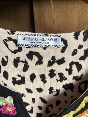 Giddy Up Glamour Animal Print Floral Embroidered Swing Tunic thumbnail 3