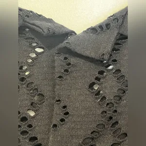 Zara Black Diamond Pattern Cut Work Shirt Size XL Unisex thumbnail 9