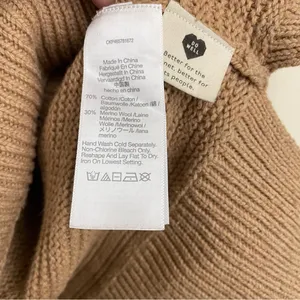 Madewell Merino Wool Blend Textured Knit Ruffle Sweater Camel Brown Size S thumbnail 14