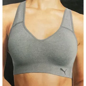PUMA Womans 2 Pack Seamless Sports Bra L White and Violet thumbnail 1