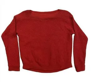 Lauren Ralph Lauren Women's Red Cable‎ Knit Sleeves Cotton Sweater Size XL thumbnail 1