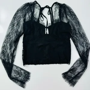 Thirty Thirty Long‎ Sleeve Delicate Lace Top Size Medium thumbnail 4