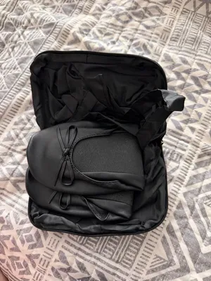 Monogram P Travel Shoe Bag Set Foldable Tote Slippers Black Travel Organizer thumbnail 5