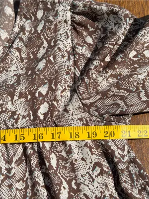 Peach Love California Snake Print Babydoll Dress Brown Cream USA Made L thumbnail 6