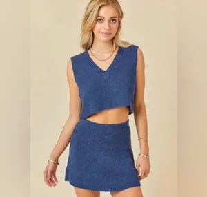 Day + Moon Knit Skirt Set Blue Size M thumbnail 4