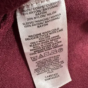 LOFT Outlet Burgundy Lace Sleeve Sweater Top Women's Medium Knit Crew Neck thumbnail 6