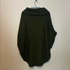 Talbots Cable‎ Knit Cowl Neck Poncho Olive Green Size XS NWT thumbnail 8