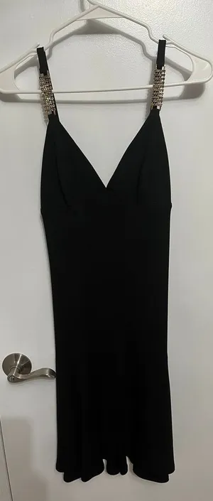 ABS Allen Schwartz sexy little mini black dress size small petite thumbnail 1