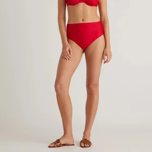 NWT Quince Italian High Rise Cherry Red Bikini Bottom Swimwear Sz L 🍒 sold out thumbnail 4