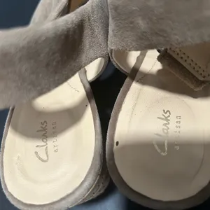 Clarks  Tan Suede Wedge Sandals thumbnail 6
