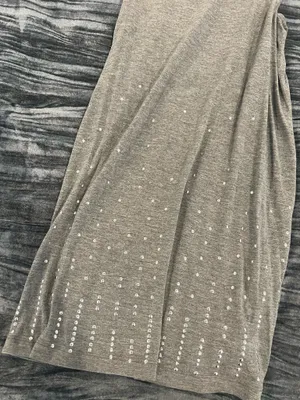 Mossimo Light Gray Tank Top with Subtle Pattern Size L Size L thumbnail 3