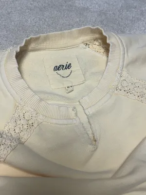 Aerie Hey Crochet Yellow Sweatshirt thumbnail 5