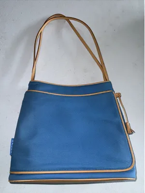 Ralph Lauren Shoulder bag Blue Fabric Tan‎ Leather Trims thumbnail 1