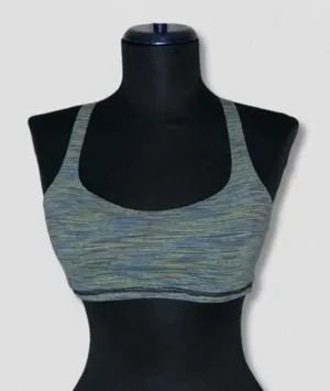 Lululemon Free to Be Bra Wild Sports Padded Strappy Blue Yellow Extra Small thumbnail 1