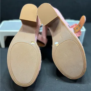Lucky‎ Brand Yidris Platform Espadrille Heels Sandals Pink Size 9M Straw Buckle thumbnail 8