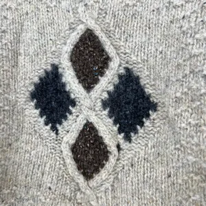 Vintage Carraig Donn Aran handknit Ireland Irish Wool cream Sweater size medium thumbnail 5