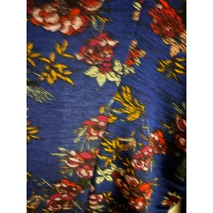 Free People Blue Floral Open‎ Back 3/4 Sleeve Knit Top Small Boho Keyhole Blouse thumbnail 4