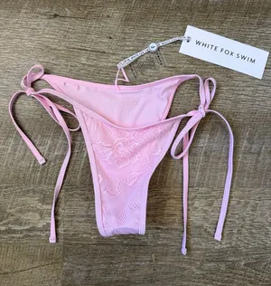 NWT White Fox Swim Take Me To Italy Bikini Bottoms Pink Size S thumbnail 1