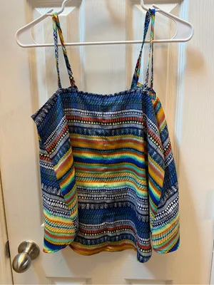 Mimi Chica Multicolor Striped Spaghetti Strap Tank Top size M thumbnail 3