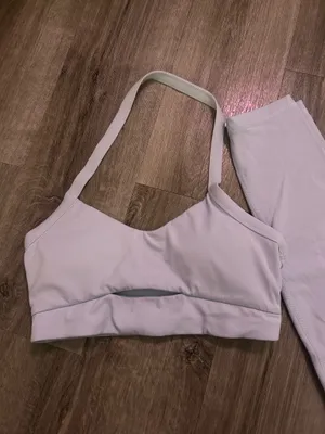 Athluna High Waist Legging and Halter Bra Set Baby Blue XS thumbnail 4