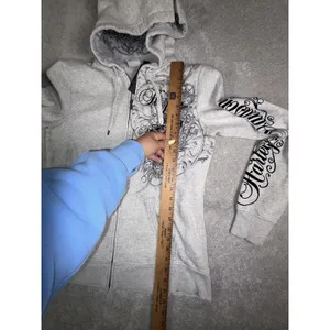harley davidson zip up hoodie womens heart daggar L Script Split Zip Hood thumbnail 13