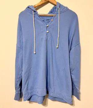 Beach Weekend Oversized Hoodie Size Medium Blue Sweater thumbnail 2