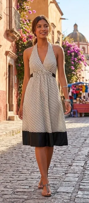 BCBGMAXAZRIA Silk polka dot halter dress - EUC!! 2 thumbnail 1