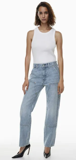 Aritzia‎ Denim Forum The Lou Low Rise Carpenter Loose Fit Utility Cargo Jeans thumbnail 1