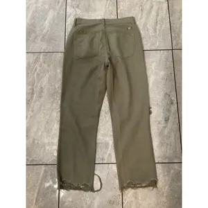 Kancan Olive Green Distressed Ripped Straight Leg Jeans Women Size 25 thumbnail 3