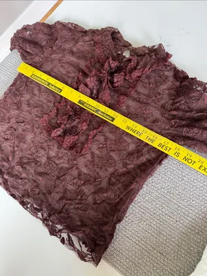 Vintage Brown Floral Lace Ruffle Blouse thumbnail 6