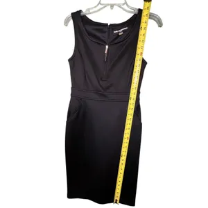 Karl Lagerfeld Paris Dress Womens 4 Sleeveless Sheath Zipper Pockets Career Work thumbnail 5