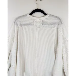 We The Free Womens Top White Coraline Thermal V Neck Waffle Knit Oversized XS thumbnail 11