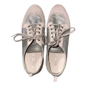 GEOX Respira Women’s Metallic Silver‎ and Gray Wingtip Sneaker Size 10.5/EU 41 thumbnail 1