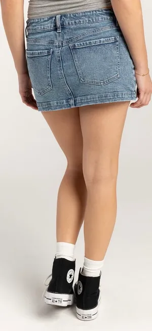 RSQ Low-Rise Denim Mini Skirt thumbnail 6