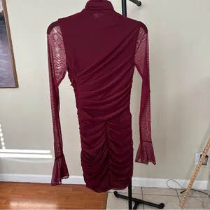 HOUSE OF CB 'Lucasta' Mulberry Gathered Mini Dress‎ NWOT XS thumbnail 8