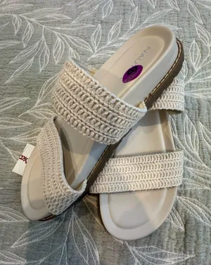 Nautica Women's Cream Woven Double-Strap Slide Sandals thumbnail 1