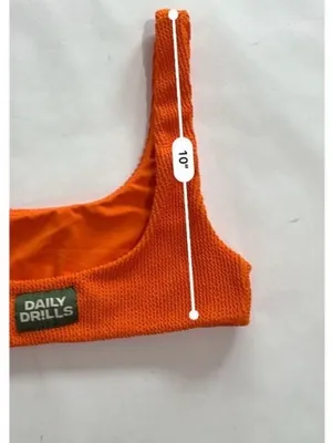 Daily Drills Neon Orange wave Textured Bikini Top size XS/S EUC thumbnail 5