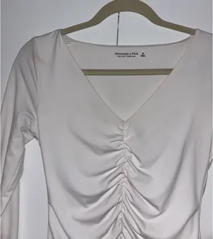 Abercrombie White Ruched Bodysuit thumbnail 2