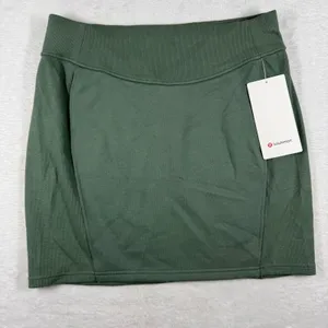 lululemon Scuba High-Rise Mini Skirt Grey Eucalyptus Green LW8ALSS Size L‎ NEW thumbnail 1