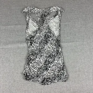 Free People Tank Top Womens M Black White V-Neck Sleeveless Zebra Print thumbnail 9