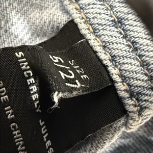Sincerely Jules Jeans Juniors 5/27 Blue High Rise Wide Leg Distressed SJ28577AZW thumbnail 14
