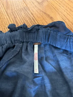 Free People Navy Lace-Trim Ruffle Shorts thumbnail 3