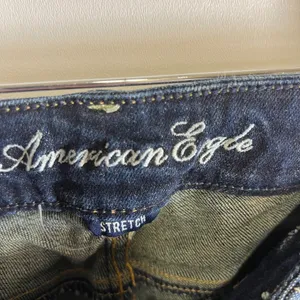 American Eagle Stretch Bootcut Jeans Dark Wash Sequin Back Pocket‎ Size 12 Tall thumbnail 5