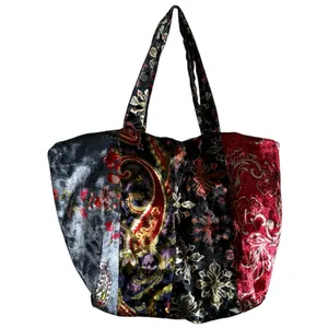 Urban Outfitters‎ Natalie Velvet Patchwork Mini Tote Bag NWOT thumbnail 2