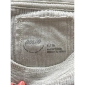 Aerie Cream Essential Crewneck Layering T-Shirt Ribbed‎ XL thumbnail 6