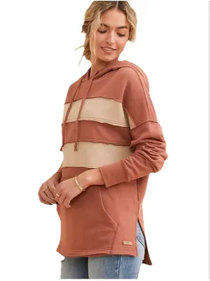 BKE Hoodie Womens M Brown Tan Cotton Pullover thumbnail 2