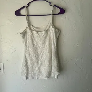Maurices White Lace Cami Tank Top M Floral Lined Y2K‎ Coquette Layering Stretchy thumbnail 6