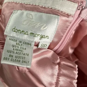 Donna Morgan Blush Pink‎ Chiffon Strapless Formal Dress 8 thumbnail 9