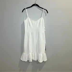 Dress the Population Mira‎ White Spaghetti-Strap Ruffle-Hem Mini Dress NWT thumbnail 3