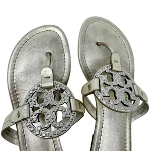 Tory Burch Miller Crystal Embellished Sandal Platinum Metallic Size 8 thumbnail 8